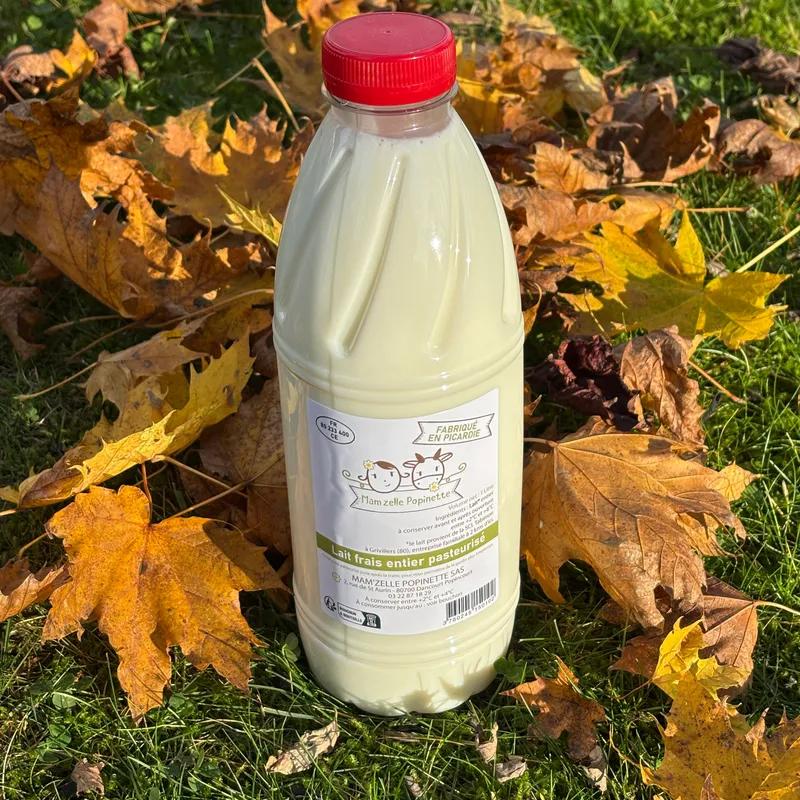 BOUTEILLE DE LAIT ENTIER PASTEURISE 1L - Mam'zelle Popinette