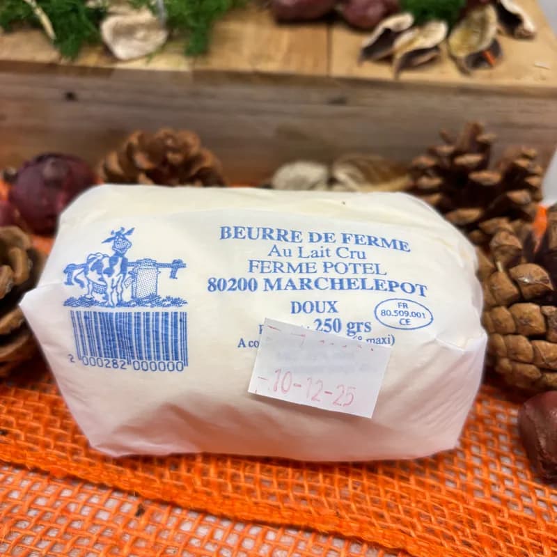 LE BEURRE DOUX AU LAIT CRU de l'EARL POTEL - yaourt fermier Mam'zelle Popinette
